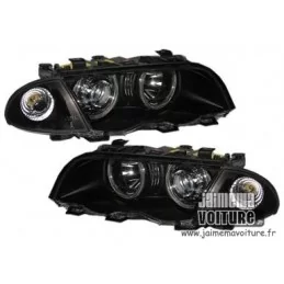 Faros Angel eyes para frentes de BMW E46 sedan fase 2 cromo