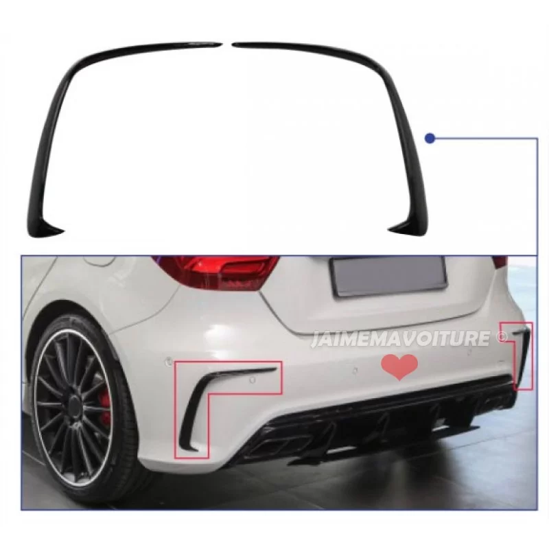 Ergänzungen für hintere Stoßstangen Mercedes A-Klasse AMG W176 Ergänzungen für hintere Stoßstangen Mercedes A-Klasse AMG W176