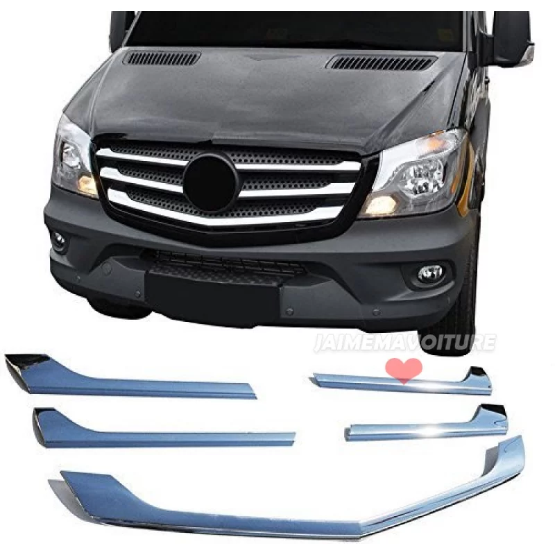 Added chrome grille (5 pcs) for Mercedes SPRINTER 2013.