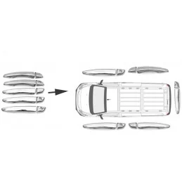 Poignées chromées Couverture Complète Garniture Casquette De Voiture  Accessoires Autocollants Style, pour Citroen Berlingo XL 2018 2019 2020  (Couleur : Argent, Taille : 2),Argent,1 : : Auto et Moto