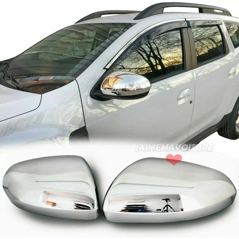 Shell mirrors chrome aluminum 2 Pcs stainless DACIA DUSTER 2009 - 2012