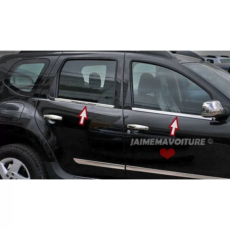 Outline of window chrome alu 4 Pcs stainless DACIA DUSTER 2009 - 2012