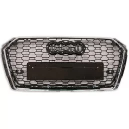 RS4 look grille for Audi A4 B9 - black chrome