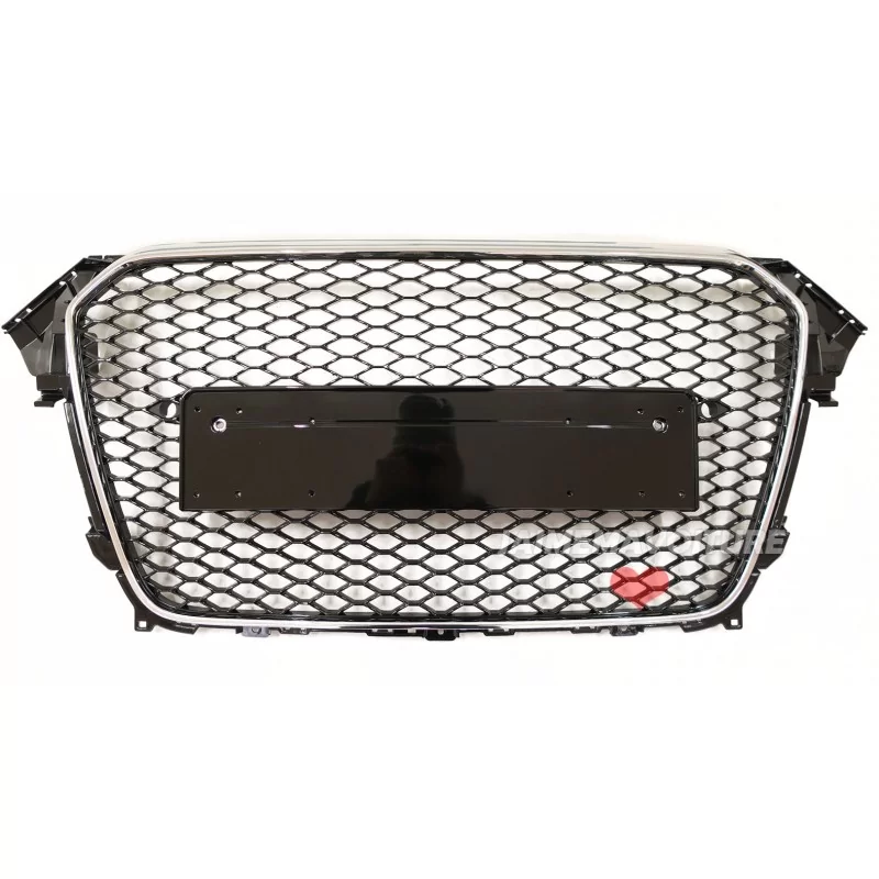 Grille de calandre pour Audi A4 look RS4 2012 2013 2014 2015 - Noire chrome