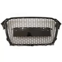 Grille de calandre pour Audi A4 look RS4 2012 2013 2014 2015 - Noire vernie