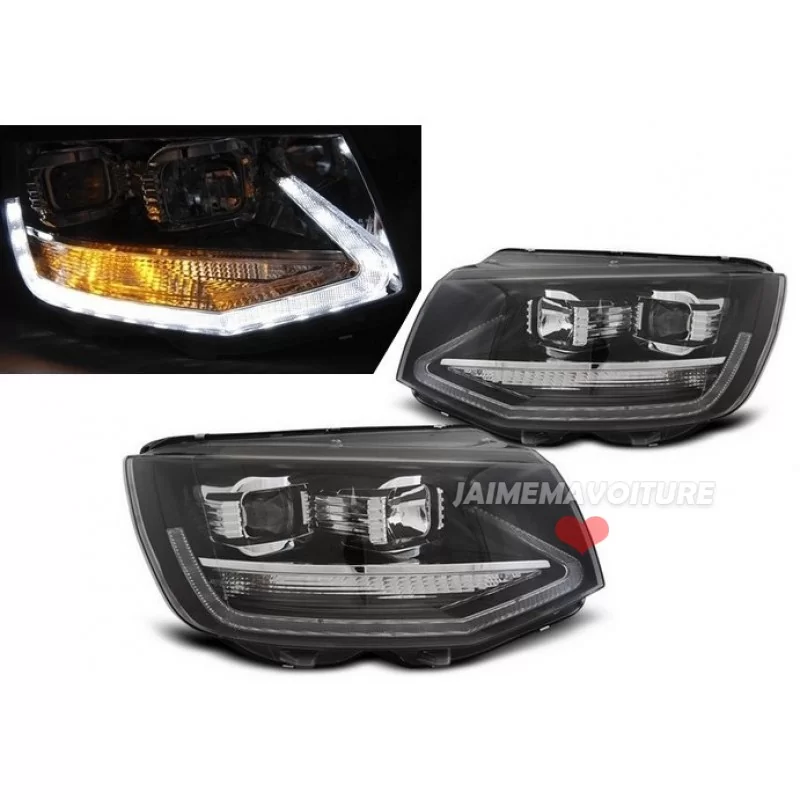 Luci di marcia diurna a LED nere per VW T6 2015 -