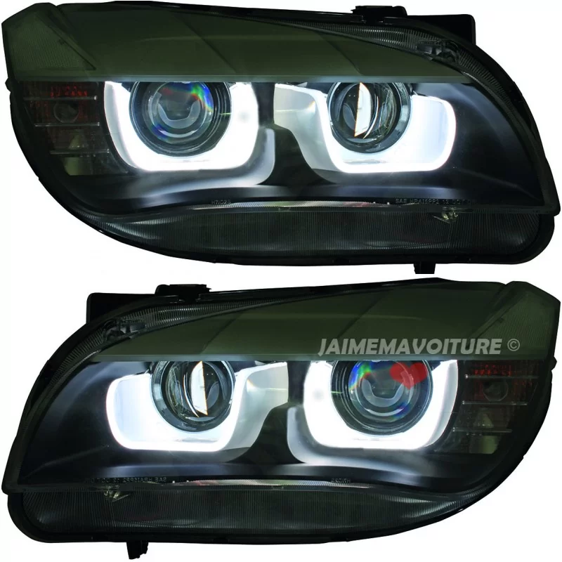 Phares avants angel eyes pour BMW X1 E84 2011-2014 Phares avants angel eyes pour BMW X1 E84 2011-2014