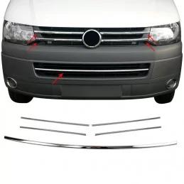 Baguette de calandre et grille pare choc chrome alu 5 Pcs VW T5 TRANSPORTER