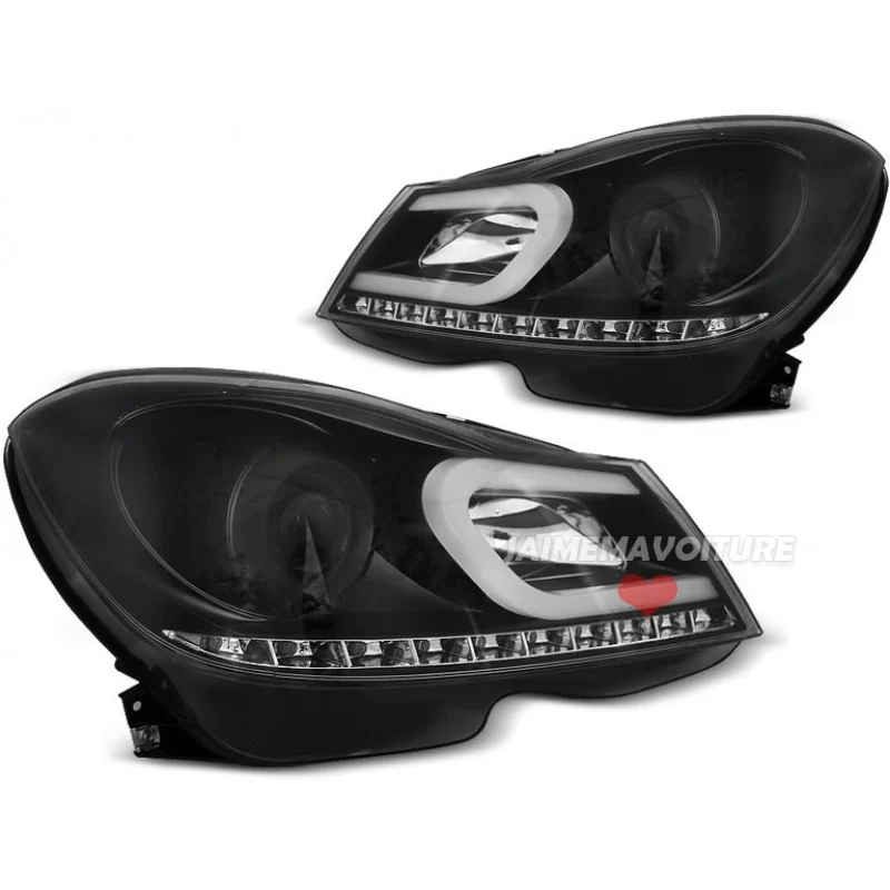 Front headlights led for Mercedes class C 2011-2013