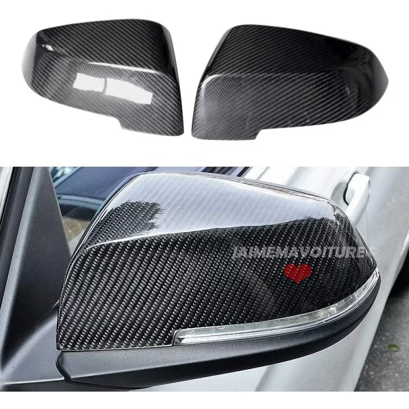 Paire de couvres coques rétroviseur en carbone pour BMW F30 Paire de couvres coques rétroviseur en carbone pour BMW F30