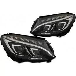 Faros delanteros FULL LED negros para Mercedes Clase C W205 2014 2015 2016 2017 2018