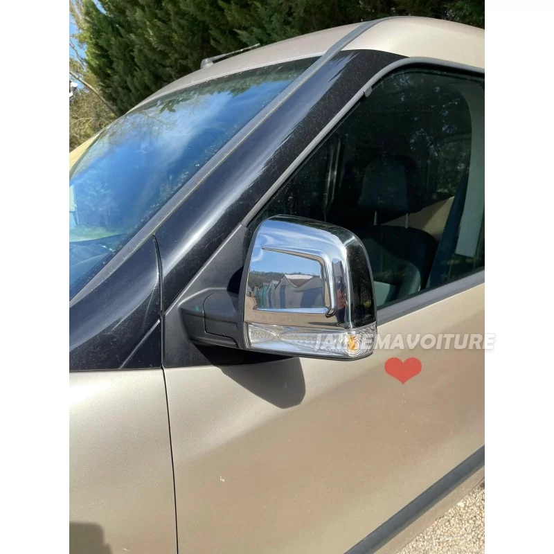 Coque de rétroviseurs chrome alu 2 Pcs Inox FIAT DOBLO 2