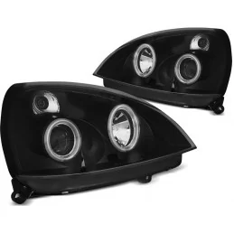 Fari anteriori Angel eyes CCFL Renault Clio 2 Nero