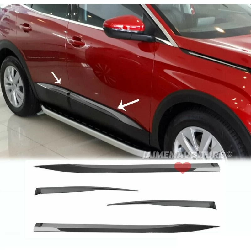 Kit baguettes de portes alu chrome pour Peugeot 3008 II 2016-2021