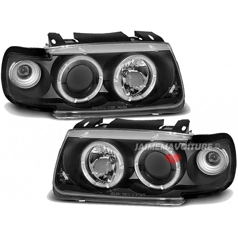 Faros Angel eyes de Sónar para VW Polo 6N - negro