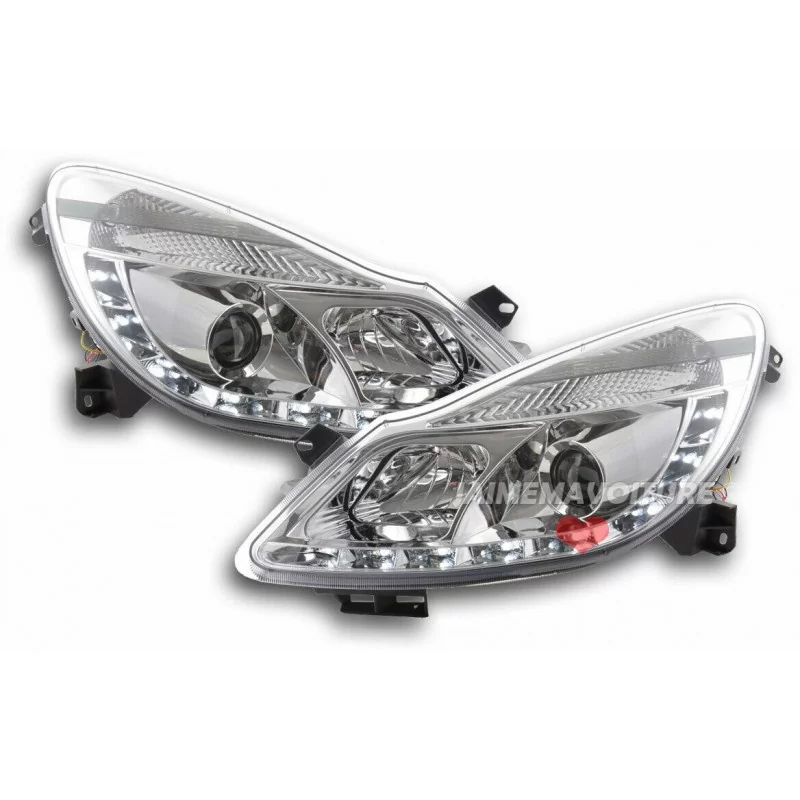 Opel Corsa D Fari anteriori a LED 2006-2011 - Cromo