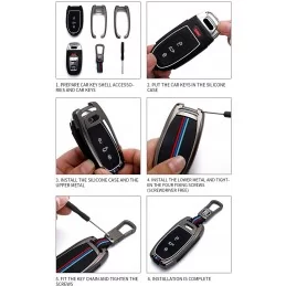 Coque clé porte clef Audi A3 A4 A5 A6 S3 S4 S5 S6 Q5 Q7 TT