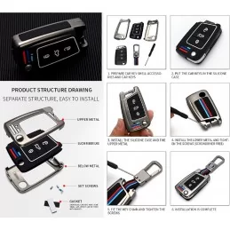Coque clé pour Audi A1 VW Golf 7 Polo Touran T-ROC Tiguan / Skoda / Seat
