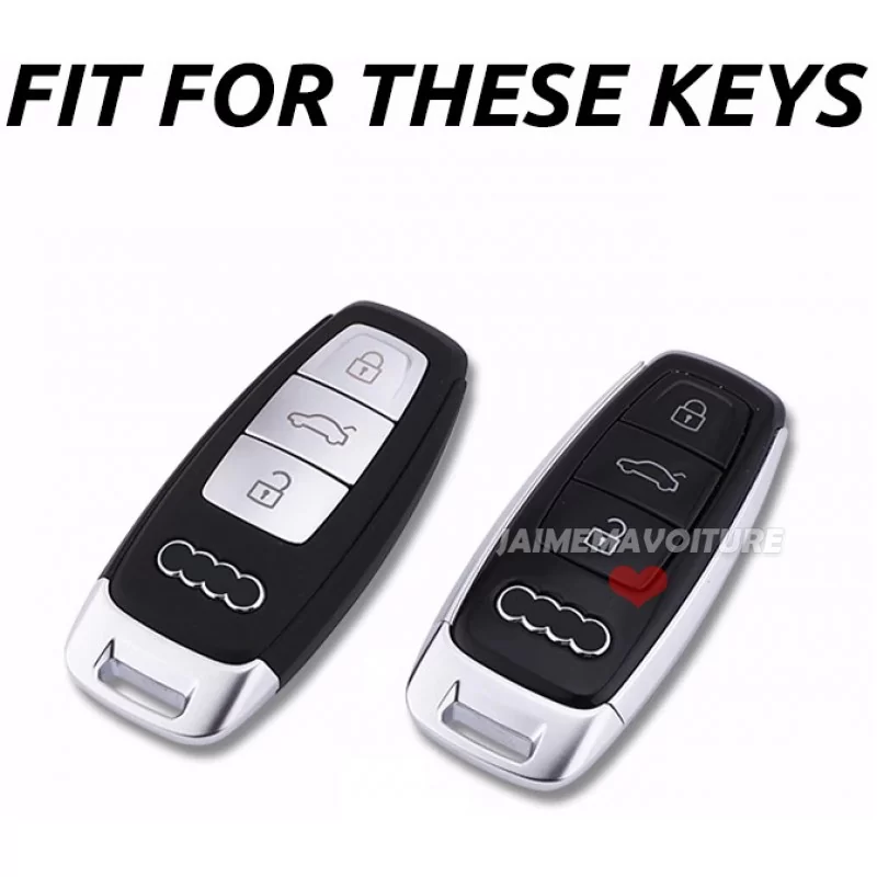 Leder Schlüsseletui Cover Hülle Case Schwarz für Audi A4 A5 A6 A7 A8 Q3 A5 Q7 