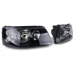 Faros delanteros T5 Transporter Caravelle Multivan Negro 2003-2009