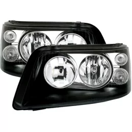 Faros delanteros T5 Transporter Caravelle Multivan Negro 2003-2009