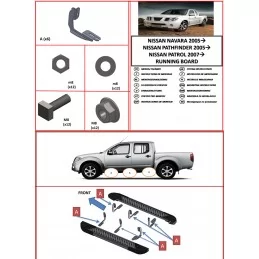 Marche pied pour NISSAN Navara D40 / Pathfinder / Patrol 2005-2020