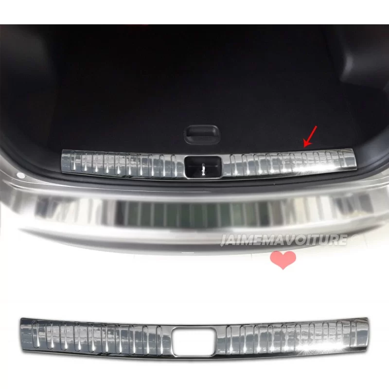 Black varnished cargo threshold for Hyundai Tucson III 2015-2018