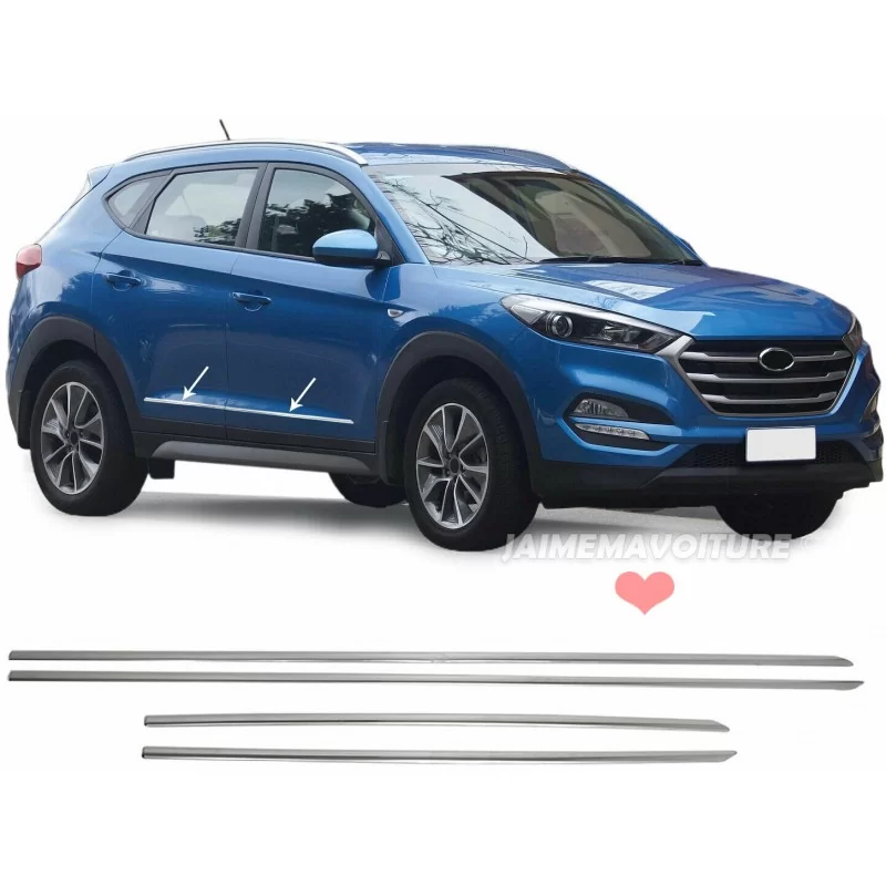 Bas de portes chrome alu pour Hyundai Tucson III 2015-2022