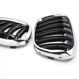 Grilles de calandre pour BMW X1 F48 2015-2019 - Noire chrome