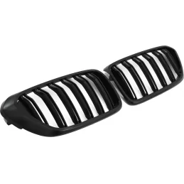 BMW 6-serie GT G32 grill, M6-look - dubbelbalk - svartlackerad