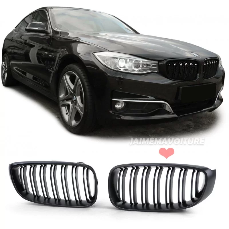 Glossy black double bar grille for BMW 3 Series F30 F31