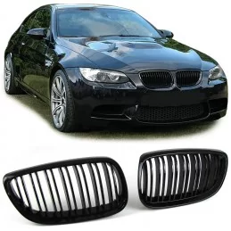 Dubbel staafrooster voor BMW 3 Reeks E92 E93 2006-2010 - Zwart gelakt