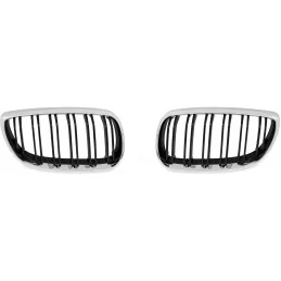 Dubbelt galler till BMW 3-serie E92 E93 2006-2010 - Svart krom