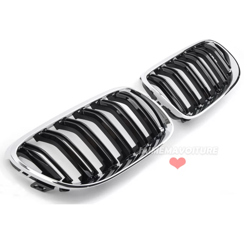 Calandre M3 pour BMW Série 3 E92 E93 LCI 2010-2013 - Noir chrome Calandre M3 pour BMW Série 3 E92 E93 LCI 2010-2013 - Noir chrome