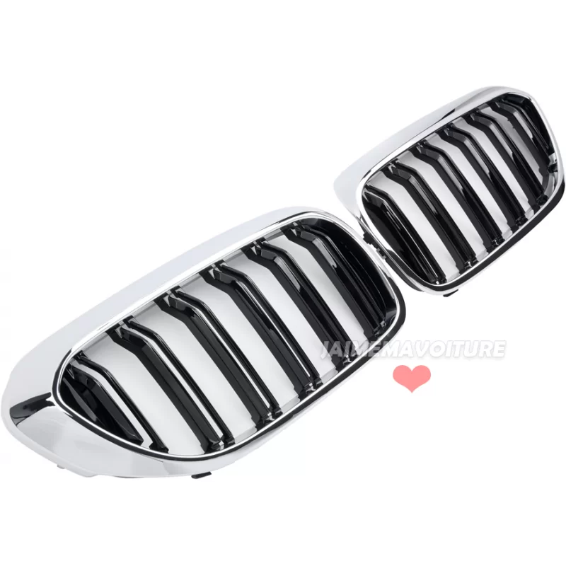Griglia cromata nera per BMW Serie 5 G30 2016-2019 Griglia cromata nera per BMW Serie 5 G30 2016-2019