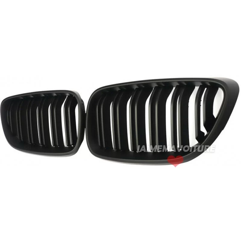 BMW 2-serie F22 F23 F87 M2 matt svart kylargrill med dubbla staplar BMW 2-serie F22 F23 F87 M2 matt svart kylargrill med dubbla staplar