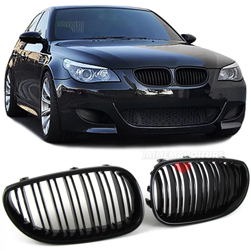 Parrilla negra de doble barra para BMW Serie 5 2003-2010 Parrilla negra de doble barra para BMW Serie 5 2003-2010