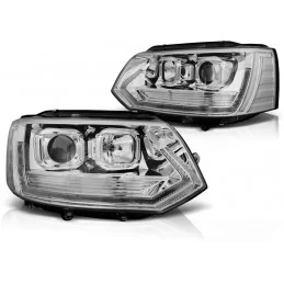 Black led front headlights daytime running lights for VW T6 2015-2019