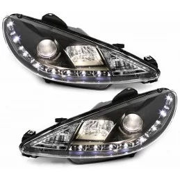 Headlamps for Peugeot 206 black led