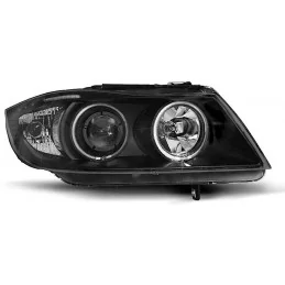 Faros delanteros angel eyes CCFL para BMW E90 + E91 negro