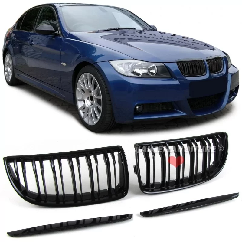 M3 look barnizado rejillas negras para BMW E90 E91 de 2005-2007