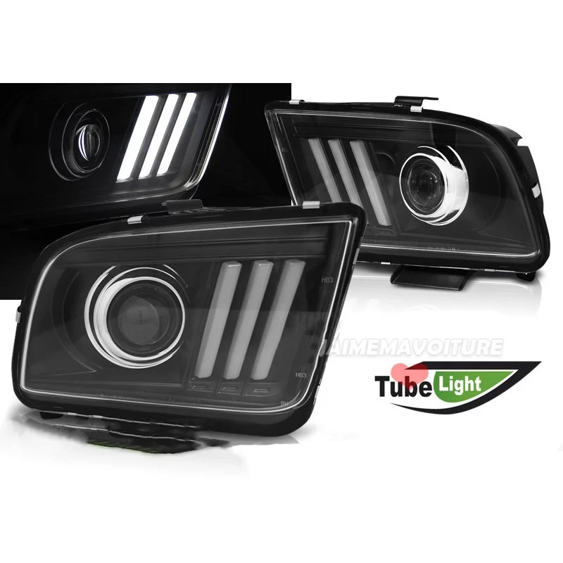 Ford Mustang LED-strålkastare svart tuning Ford Mustang LED-strålkastare svart tuning