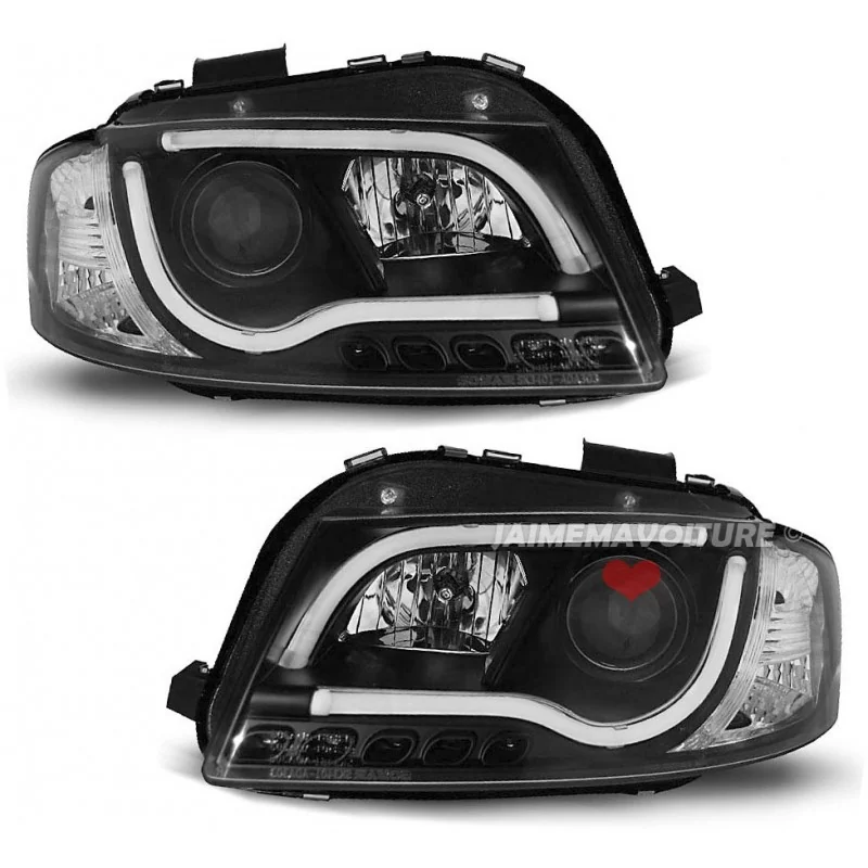 Phare avant led tuning Audi A3 noir