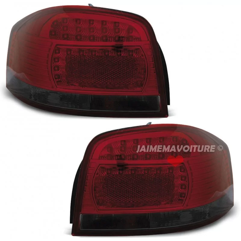 Pilotos traseros led para Audi A3 8P rojo ahumado