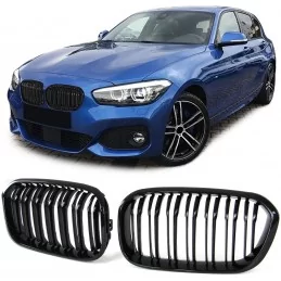 Pair of black-look M patent grilles for BMW Series 1 F20 F21 LCI
