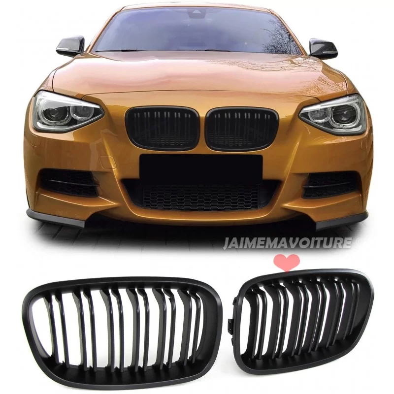 Kühlergrills schwarz M-Look matt für BMW 1 F20 F21 LCI