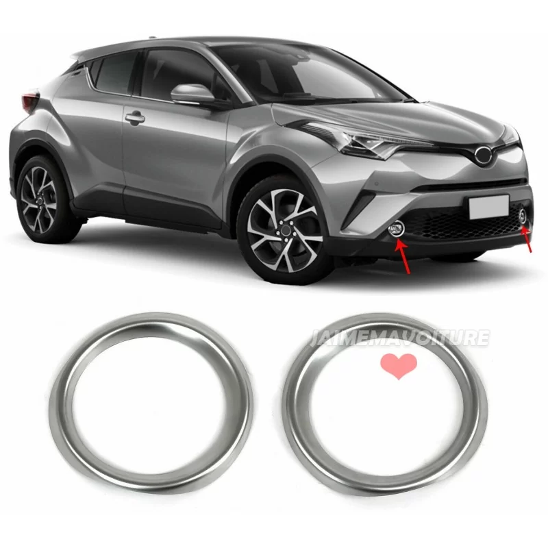 Paire contours antibrouillard chrome pour Toyota CHR