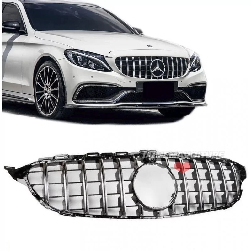 Calandre Panamericana Mercedes C160 C180 C200 C220 C250 C300 C350 C400 C450 AMG AMG 2014-2018 Avec trou caméra