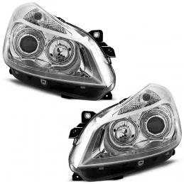 Front headlights angel eyes for Renault Clio - Chrome
