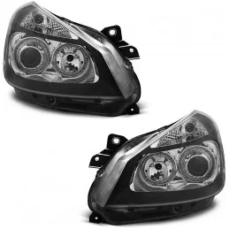 Front headlights angel eyes for Renault Clio - black